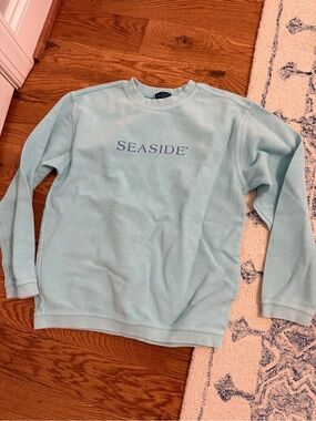 The Seaside Style Youth Size Large Textured Sweatshirt Light Teal